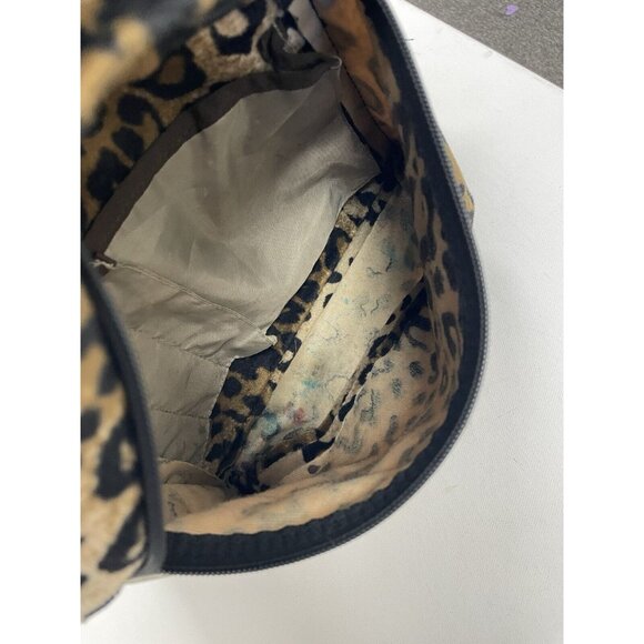 Vintage JanSport High Stakes TRS7 Leopard Animal Print Fuzzy Fabric Backpack - Picture 10 of 15